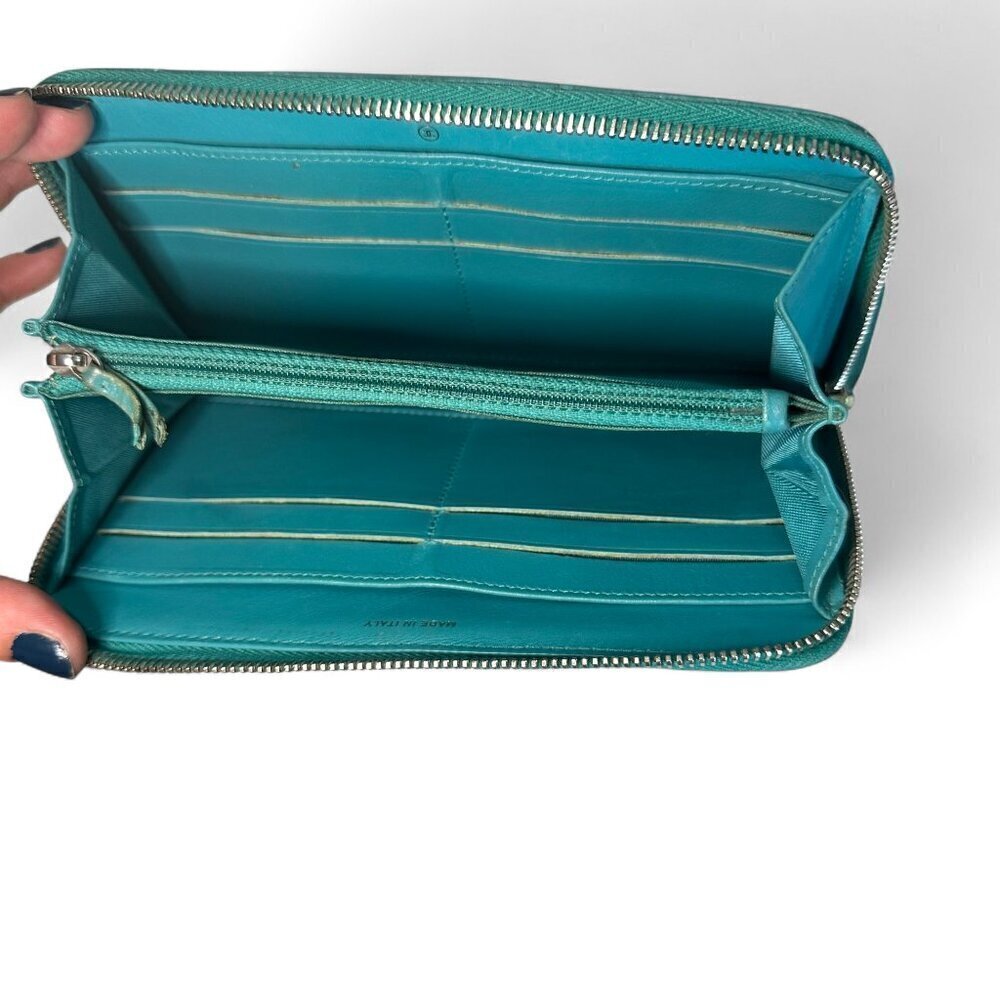 Chanel CC Matelasse Zip Around Long Wallet - Green/Teal - Picture 8 of 16